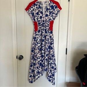 PINKO Blue Floral Midi Dress